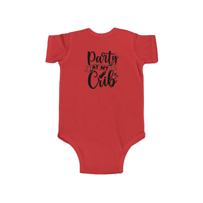 Infant Bodysuit — "Party at My Crib" Cute Baby Onesie, Newborn Shower Gift