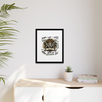 Framed Matte Canvas 'Best Ever DAD' Wall Art – Lion King Design, Father’s Day Gift
