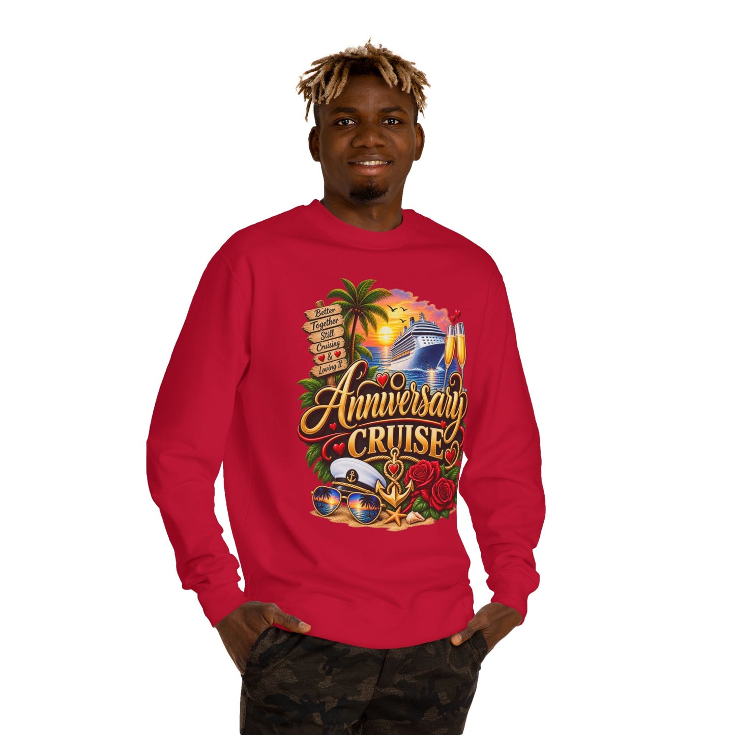 Anniversary Cruise Sweatshirt — Romantic Cruise Vacation Crewneck