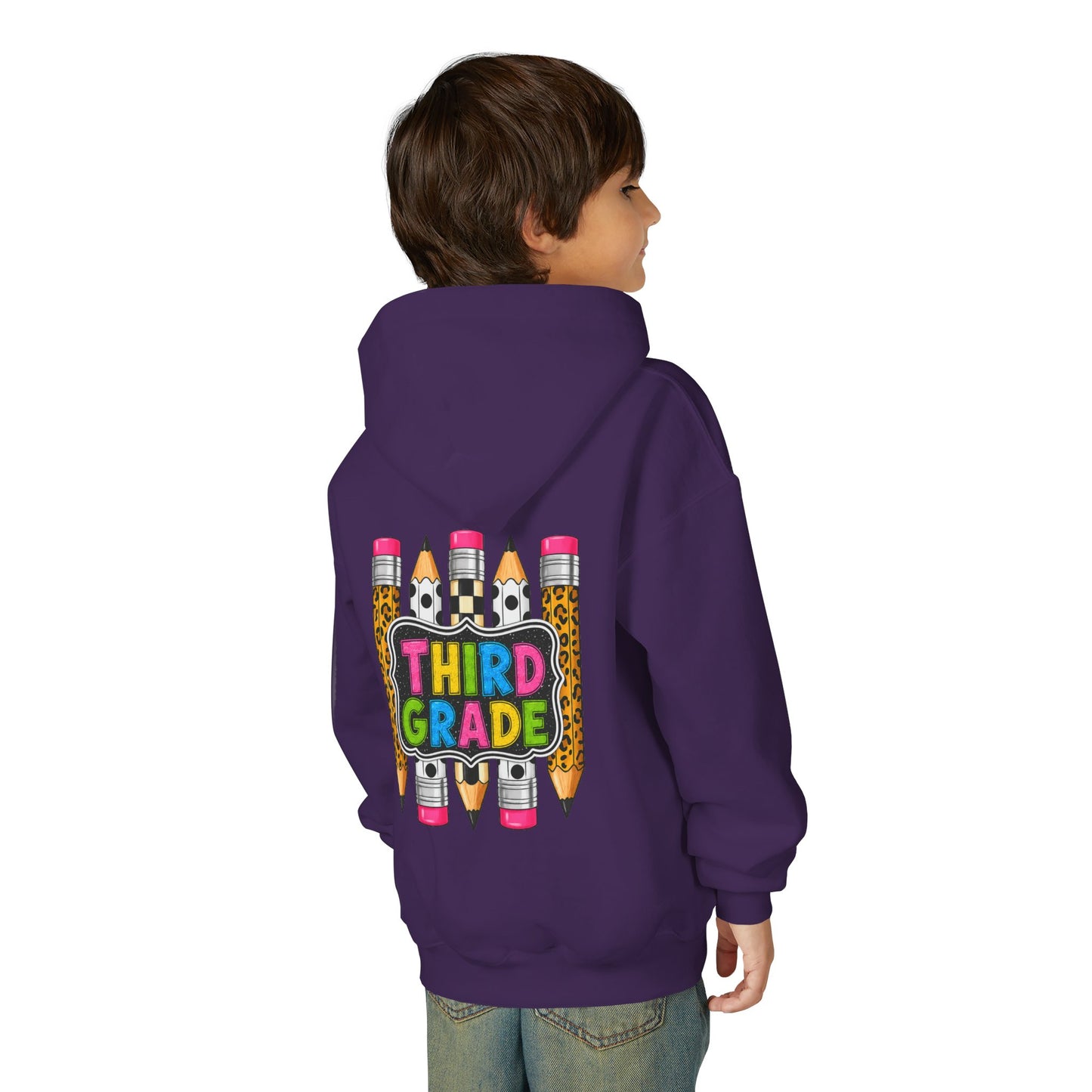 Third Grade Kids Hoodie — Cute Pencil Back-to-School Sweatshirt