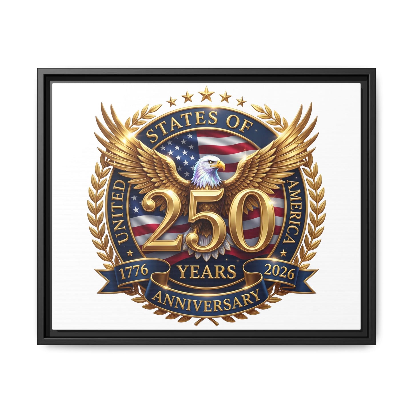 250th United States Anniversary Framed Canvas Print