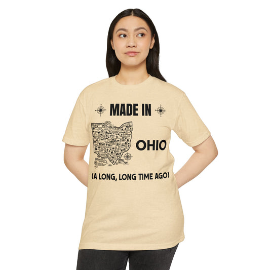 Made in Ohio T-Shirt — Vintage Map Design ("A Long, Long Time Ago")