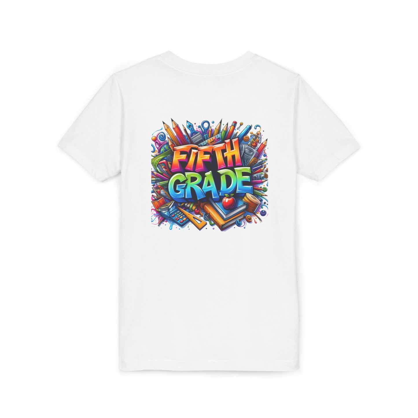 Fifth Grade Kid's Tee - Colorful School Supplies Back to School T-Shirt