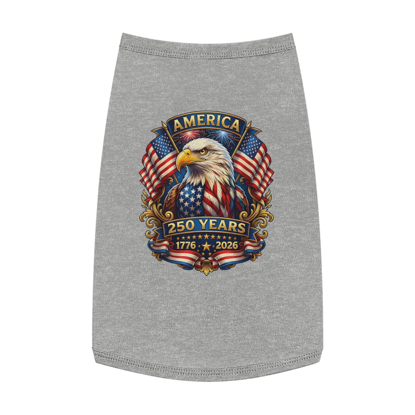 Patriotic Eagle Pet Tank Top – America 250 Years 1776-2026 Dog Shirt