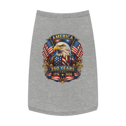 Patriotic Eagle Pet Tank Top – America 250 Years 1776-2026 Dog Shirt