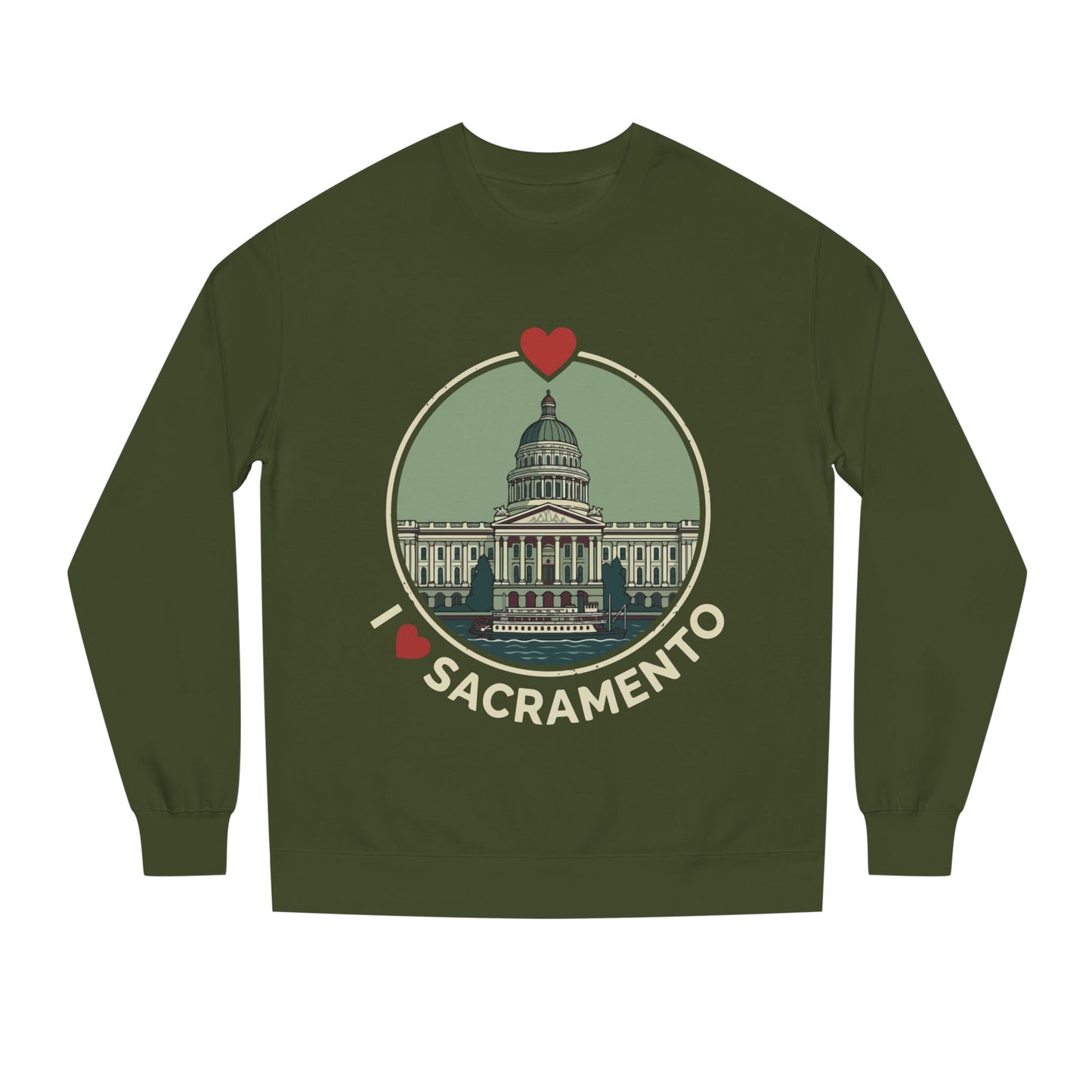 Sacramento Capitol Crewneck Sweatshirt — I Love Sacramento Vintage Graphic