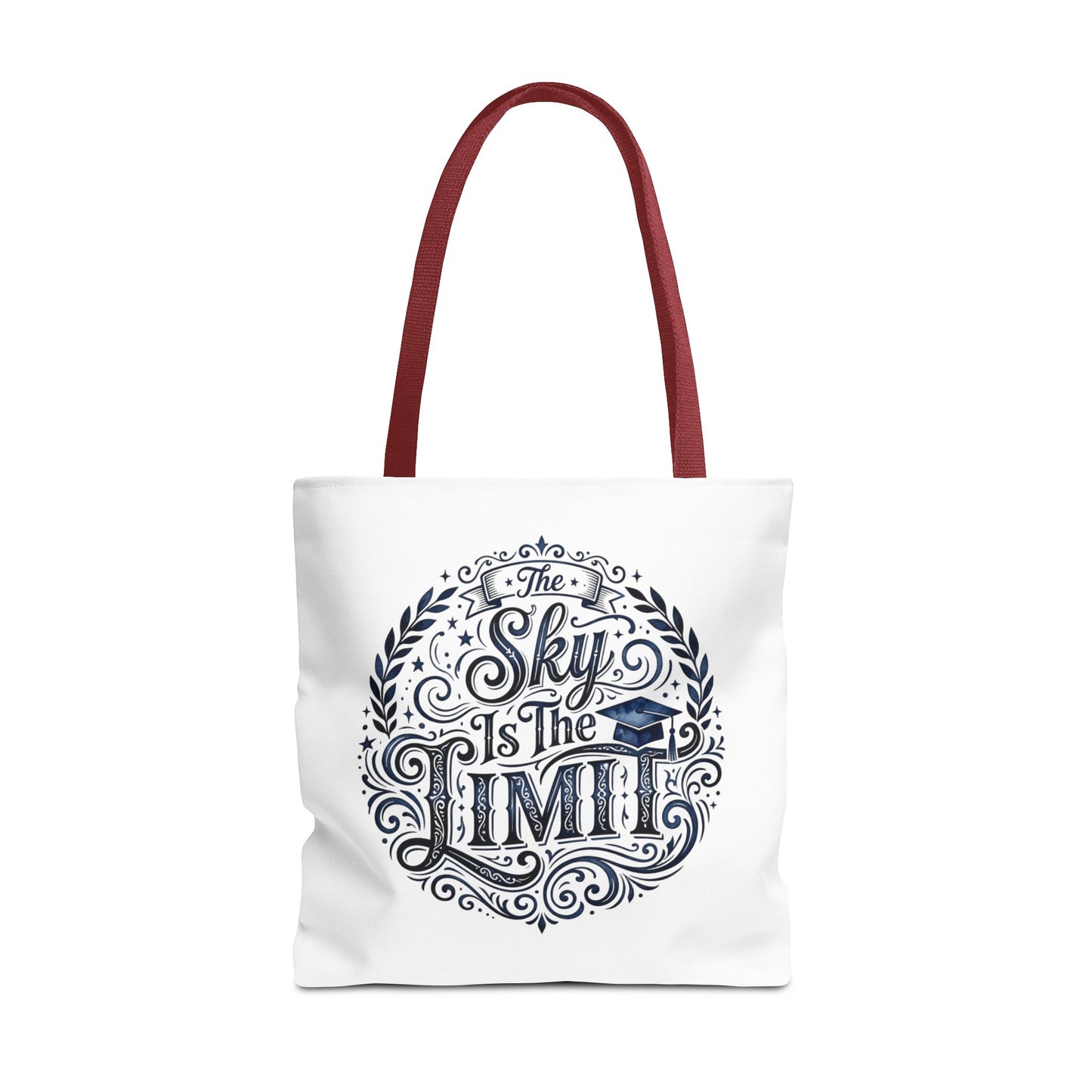 Graduation Tote Bag — "The Sky Is the Limit" Inspirational Canvas Tote