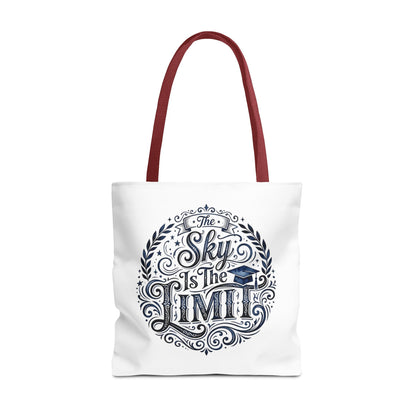 Graduation Tote Bag — "The Sky Is the Limit" Inspirational Canvas Tote