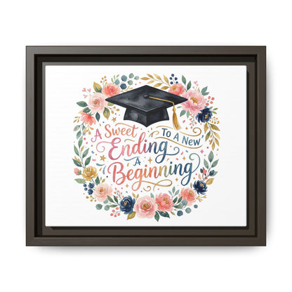Graduation Canvas Print – “A Sweet Ending to a New Beginning” Framed Wall Art