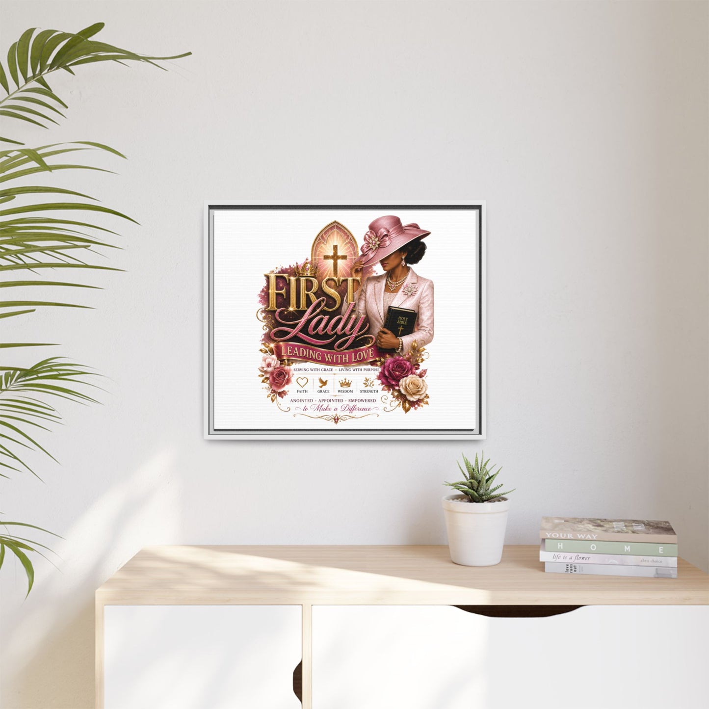 First Lady Faith Canvas Print — "First Lady: Leading With Love" Framed Matte Wall Art