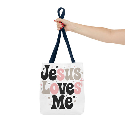 Jesus Loves Me Tote Bag - Faith-Inspired Christian Scripture Canvas Tote