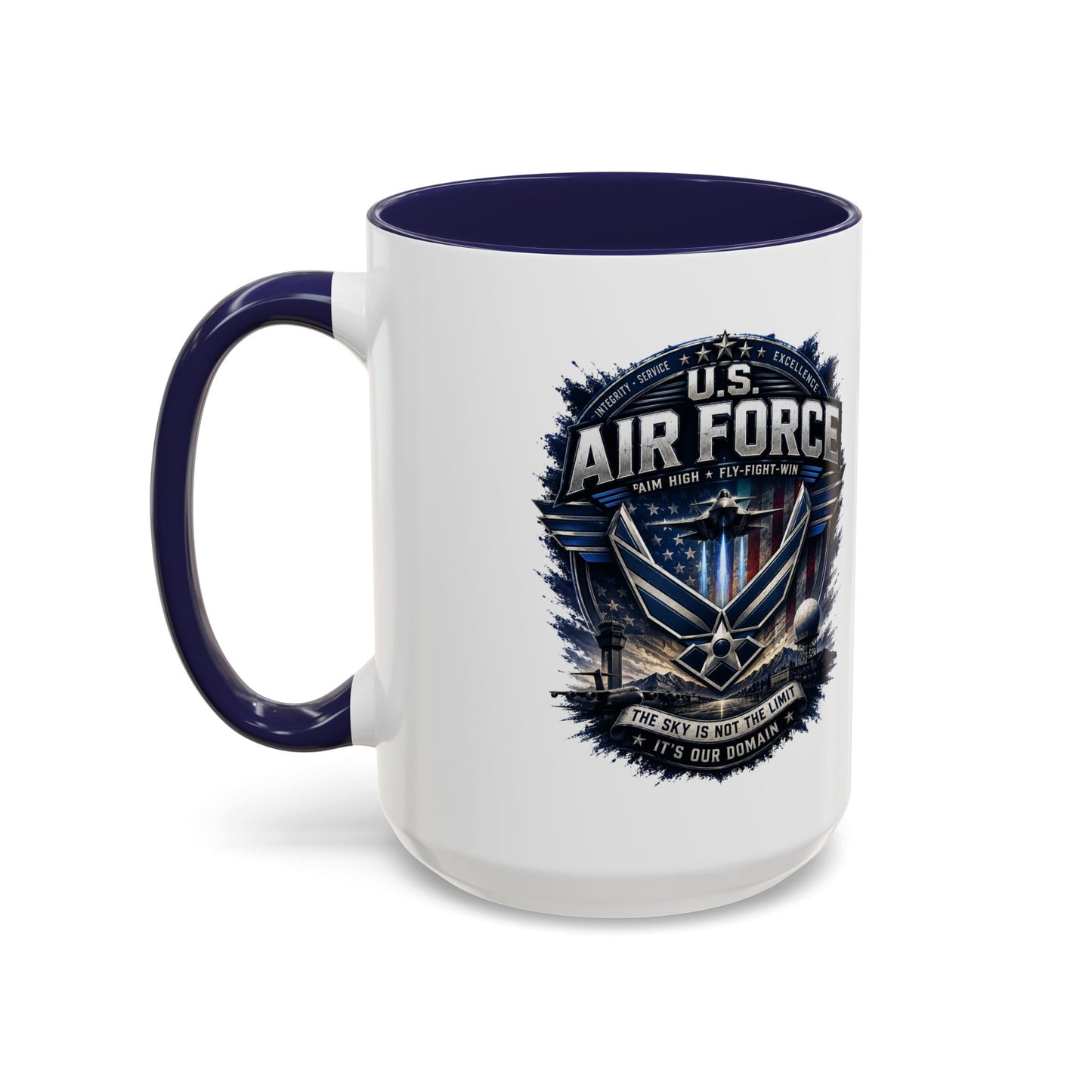 U.S. Air Force Accent Coffee Mug — Military Emblem 11/15oz