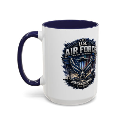 U.S. Air Force Accent Coffee Mug — Military Emblem 11/15oz