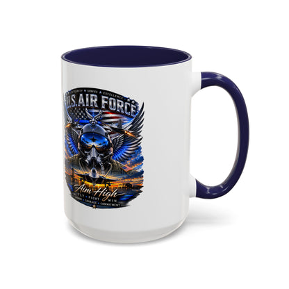 U.S. Air Force Eagle Coffee Mug — "Aim High" Accent 11/15oz