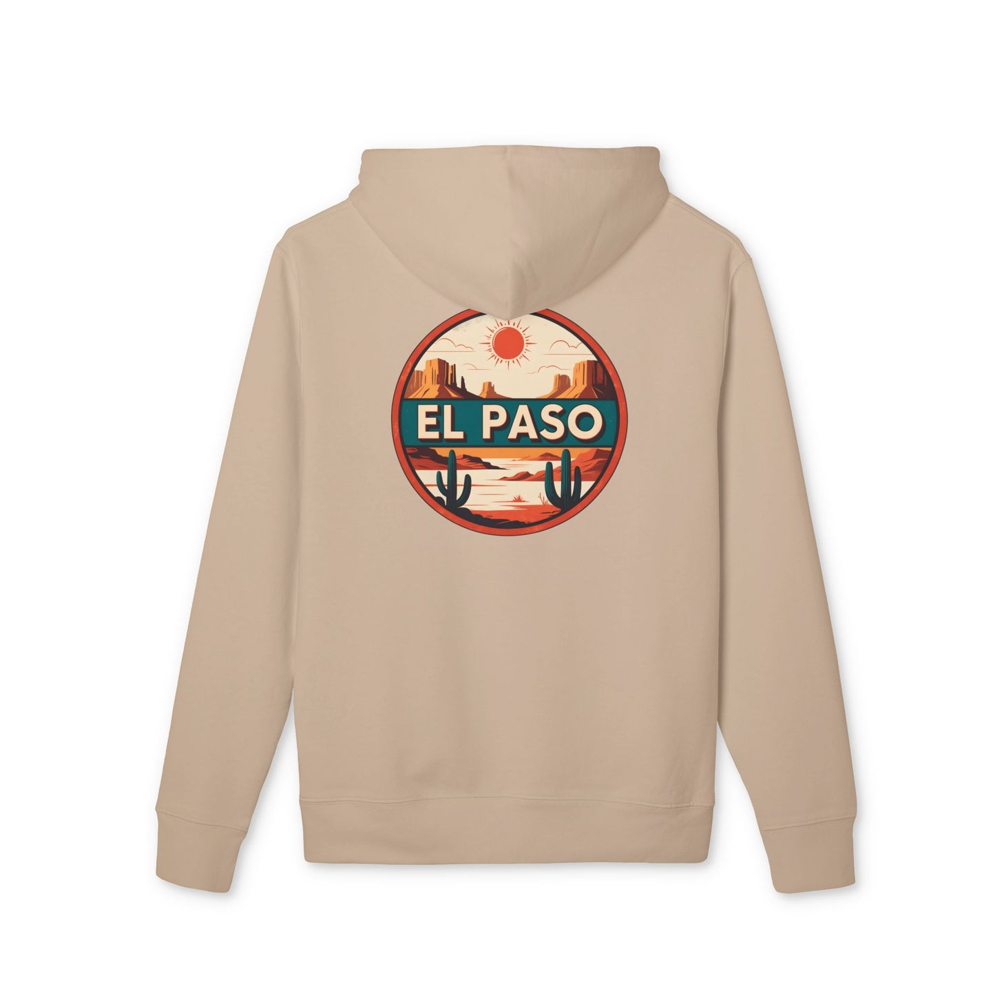 El Paso Desert Badge Hoodie — Retro Southwest Travel Pullover