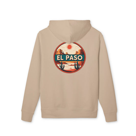 El Paso Desert Badge Hoodie — Retro Southwest Travel Pullover