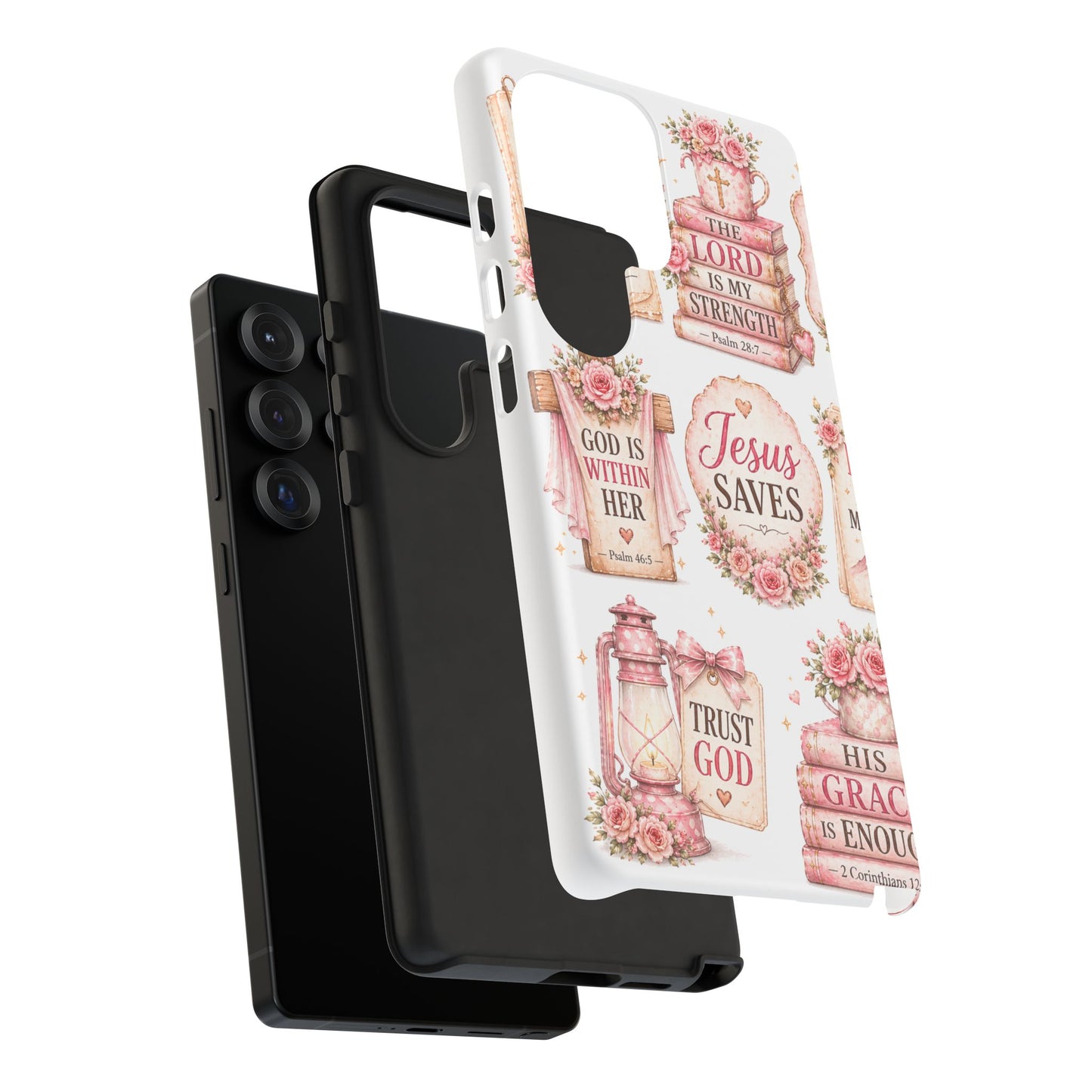 Faith Phone Case — 'Jesus Saves' Floral Christian Scripture iPhone Case