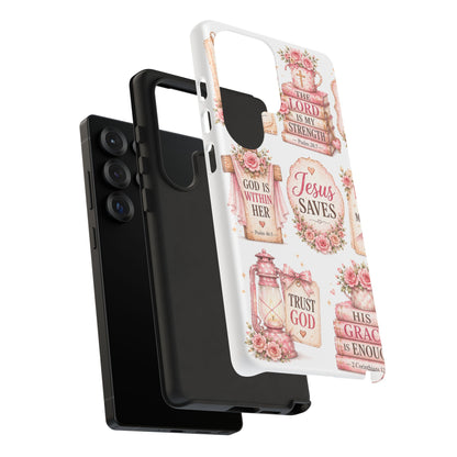 Faith Phone Case — 'Jesus Saves' Floral Christian Scripture iPhone Case