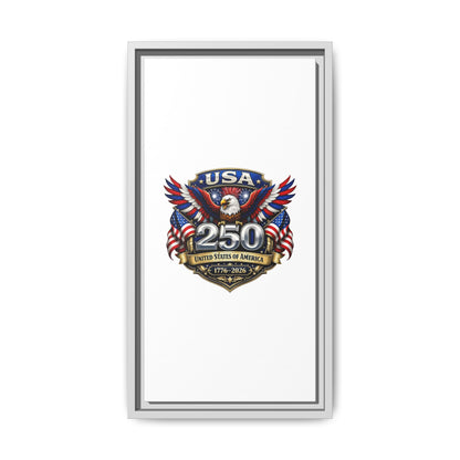 USA 250 Anniversary Framed Canvas — Patriotic Eagle 1776–2026 Wall Art