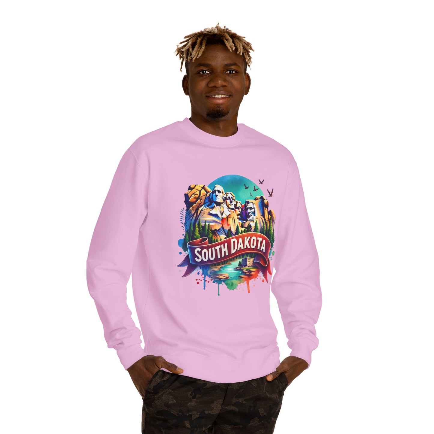 South Dakota Mount Rushmore Sweatshirt - Colorful State Pride Crewneck
