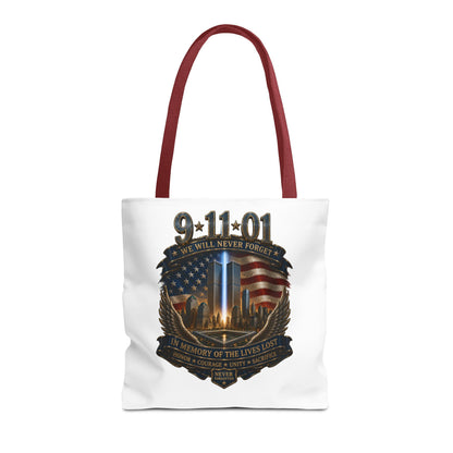 9·11 Memorial Tote Bag — We Will Never Forget Tribute Tote