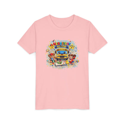 Youth Tee — "Headstart All-Star" Cute School Bus & Characters Back-to-School Shirt