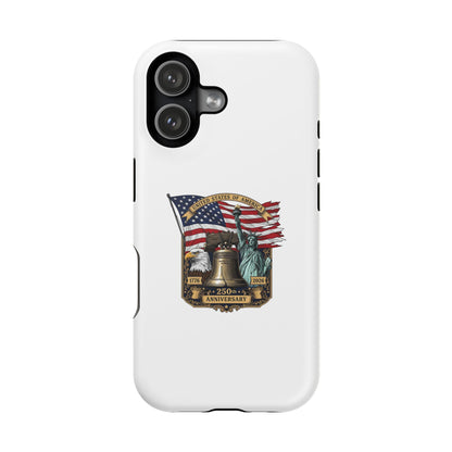 Patriotic Liberty Bell Phone Case — 250th Anniversary American Flag & Statue of Liberty Design