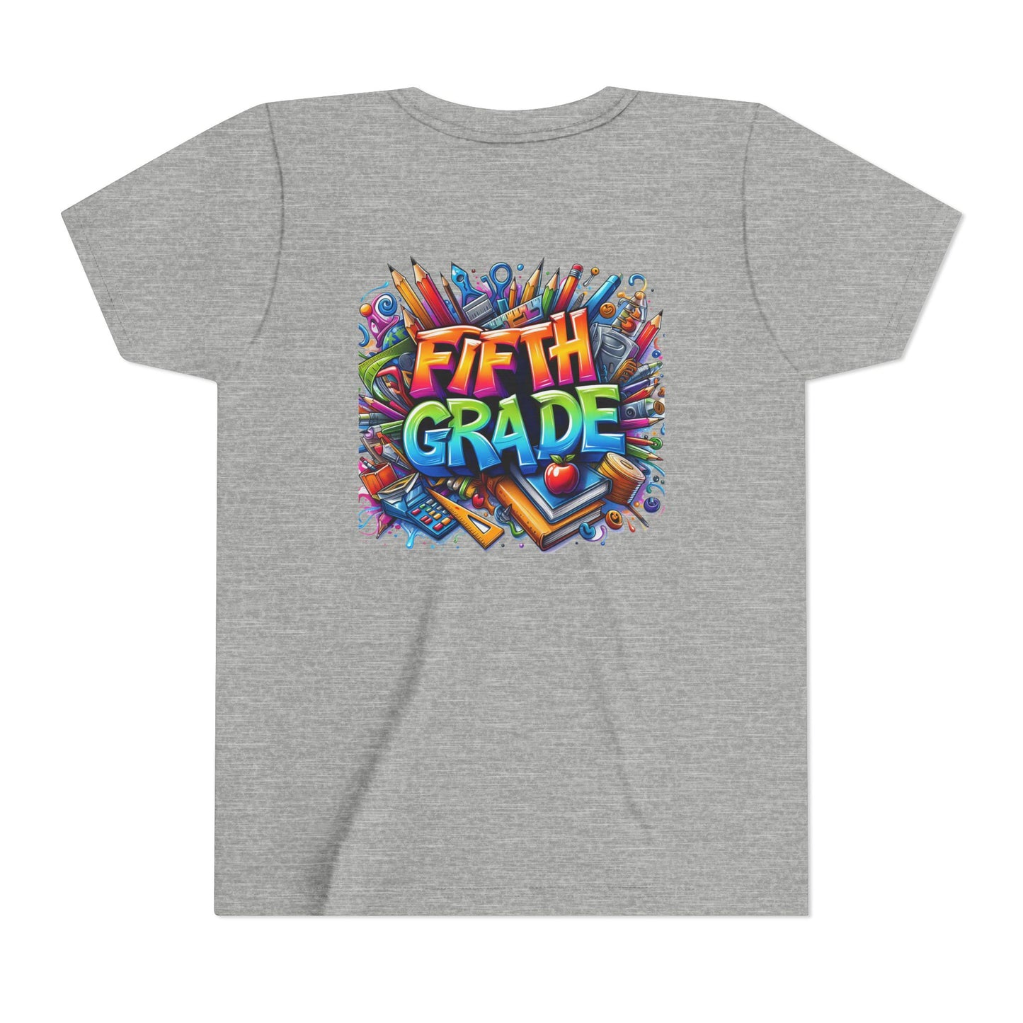 Fifth Grade Kid's Tee - Colorful School Supplies Back to School T-Shirt