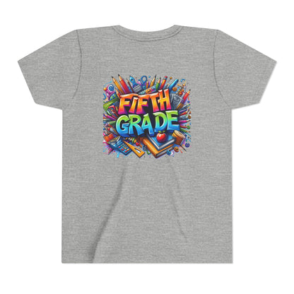 Fifth Grade Kid's Tee - Colorful School Supplies Back to School T-Shirt