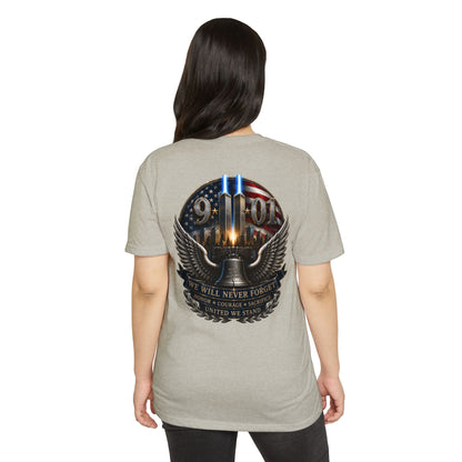 9/11 Never Forget Memorial T-Shirt — Twin Towers Tribute Tee