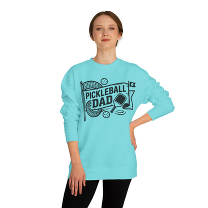 Pickleball Dad Crewneck Sweatshirt — Vintage Court Logo