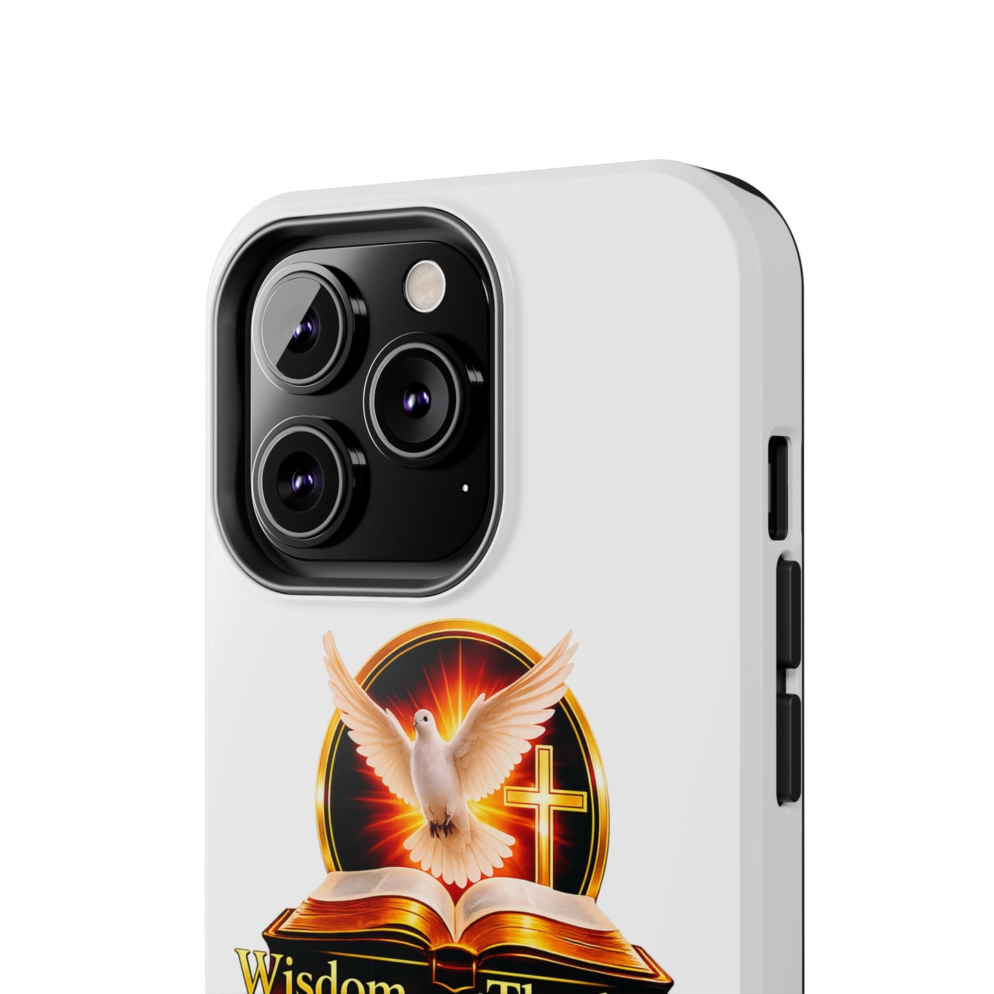Wisdom and Theology Tough Phone Case — Christian Dove & Cross Design