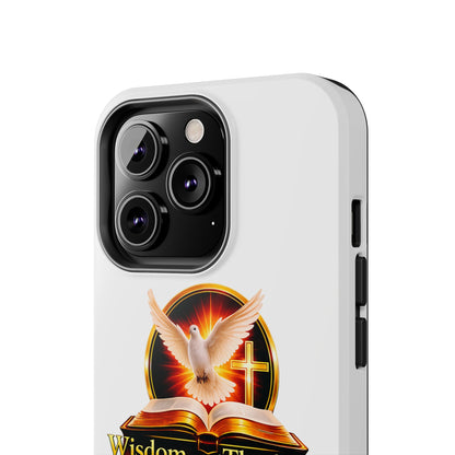 Wisdom and Theology Tough Phone Case — Christian Dove & Cross Design