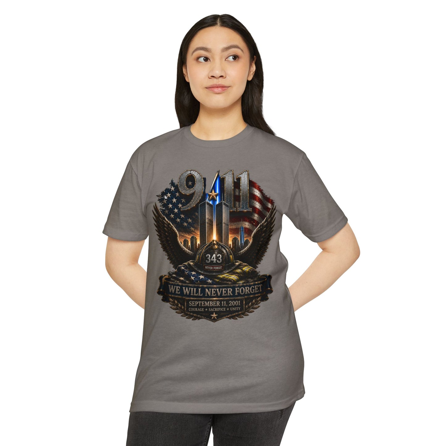 9/11 Memorial T-Shirt — "We Will Never Forget" Tribute Tee