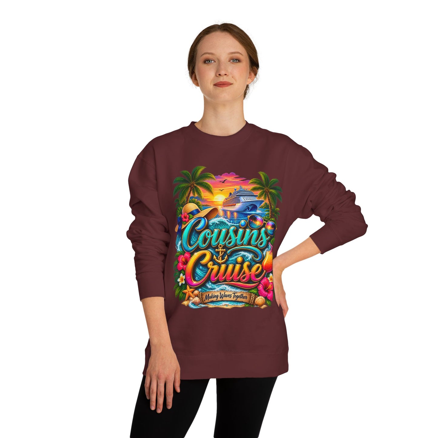 Cousins Cruise Sweatshirt — Tropical Family Cruise Reunion Crewneck