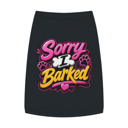 Dog Tank Top — “Sorry I Barked” Cute Paw Print Pet Shirt