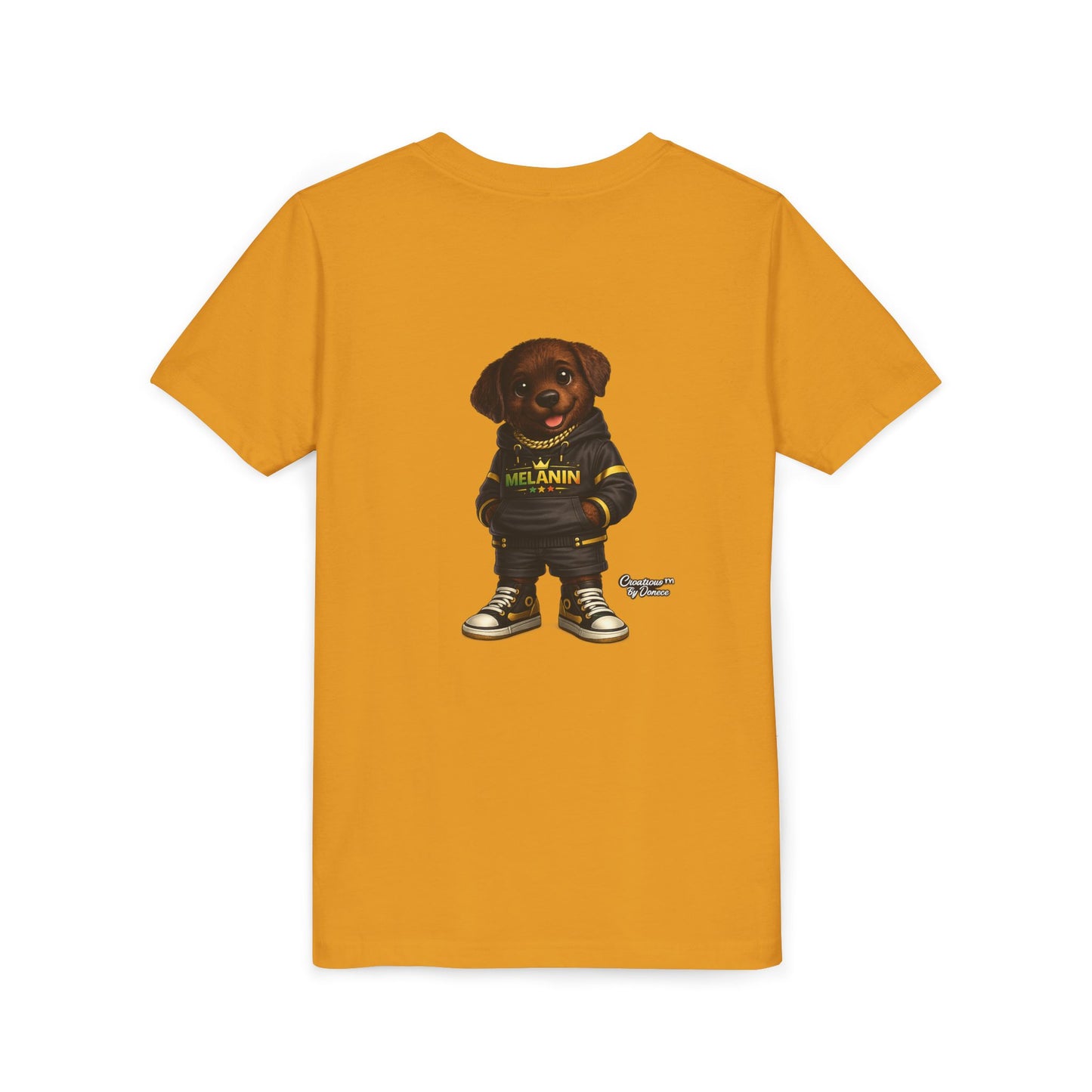 Youth Tee — Cute Puppy "Melanin" Streetwear Graphic