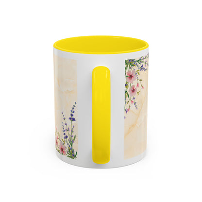Mother Home Coffee Mug — Floral 'She Gave Us Love, She Gave Us Strength' Accent Mug