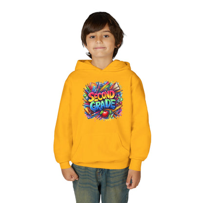 Second Grade Kids Hoodie — Colorful School Day Pullover