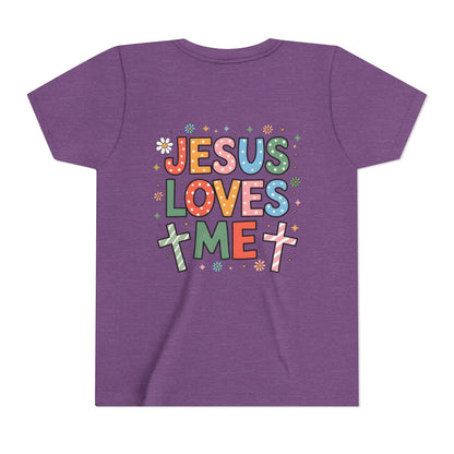 Youth Tee — "Jesus Loves Me" Colorful Christian Kids T-Shirt
