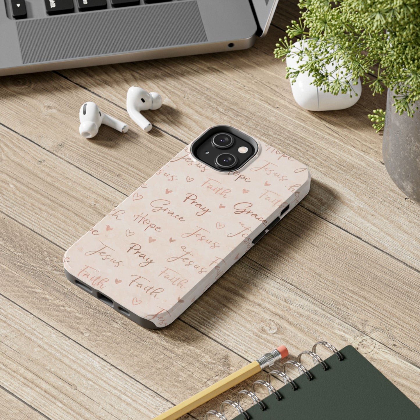 Pray Grace Hope Phone Case | Christian Floral iPhone Case