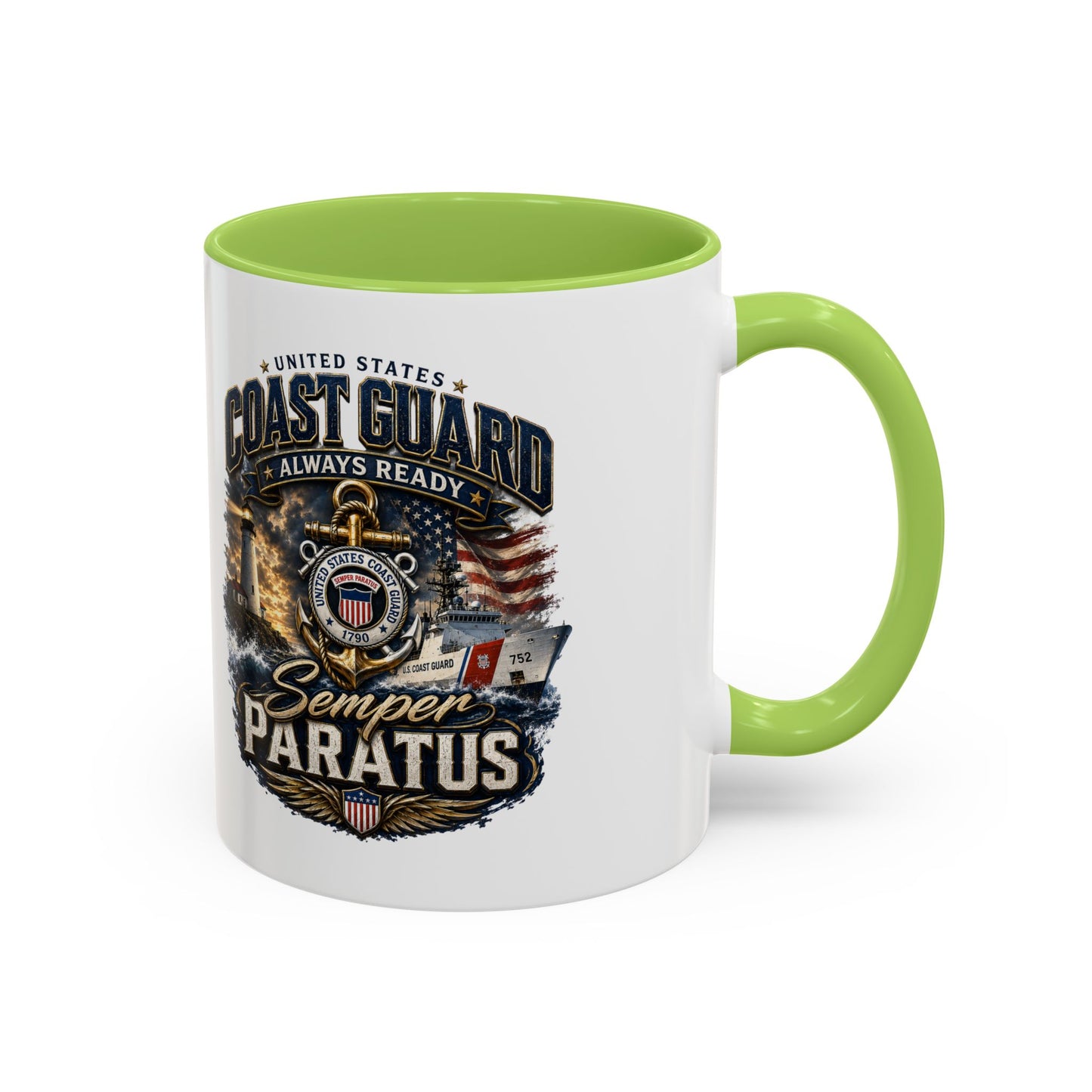Coast Guard Semper Paratus Accent Coffee Mug – Patriotic Military Gift (11/15oz)