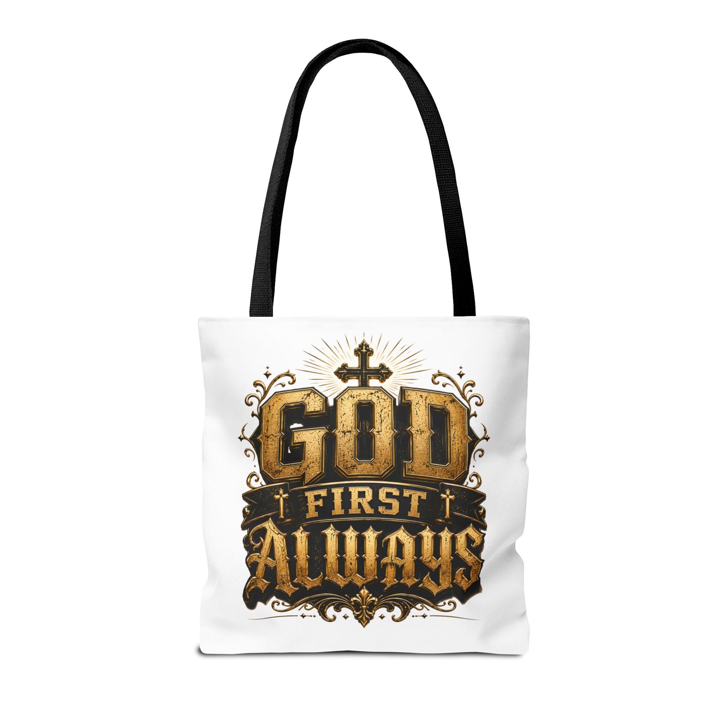 God First Always Tote Bag — Christian Faith Inspirational Canvas Tote