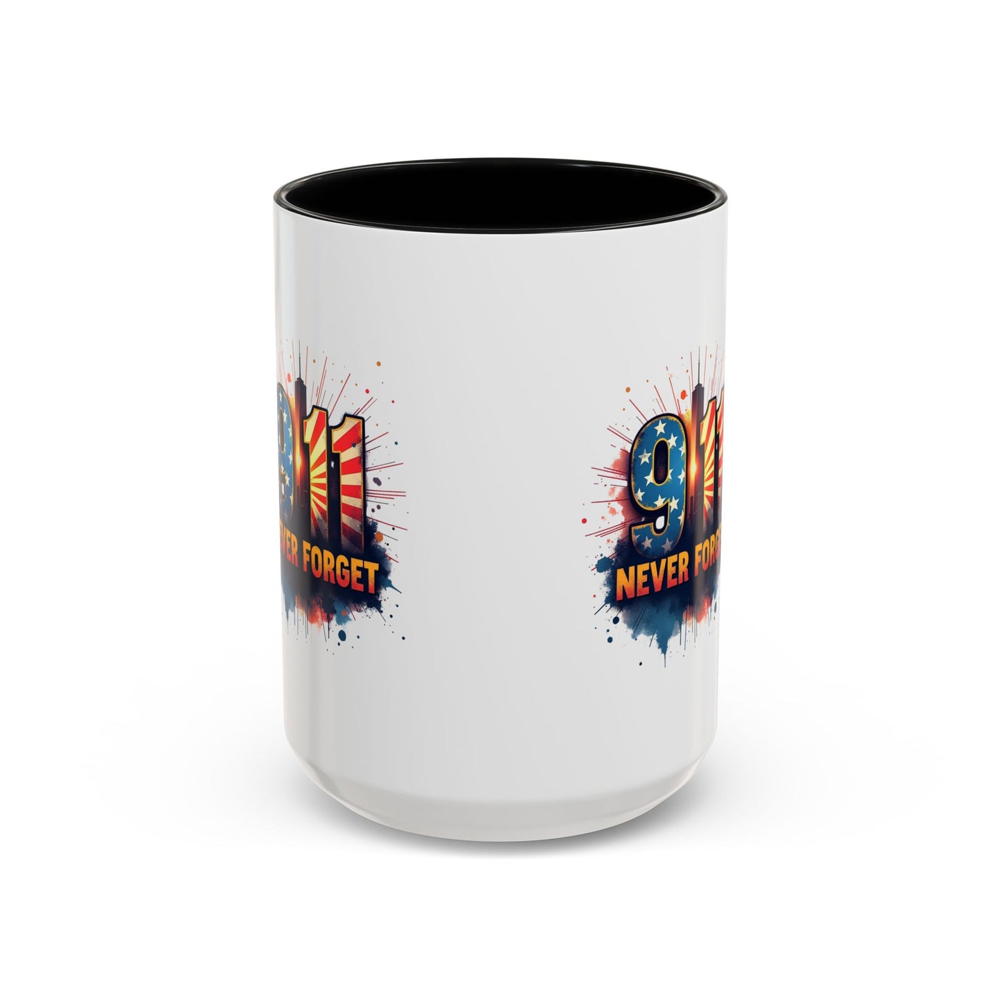 9/11 Never Forget Coffee Mug — Patriotic Memorial Accent Mug