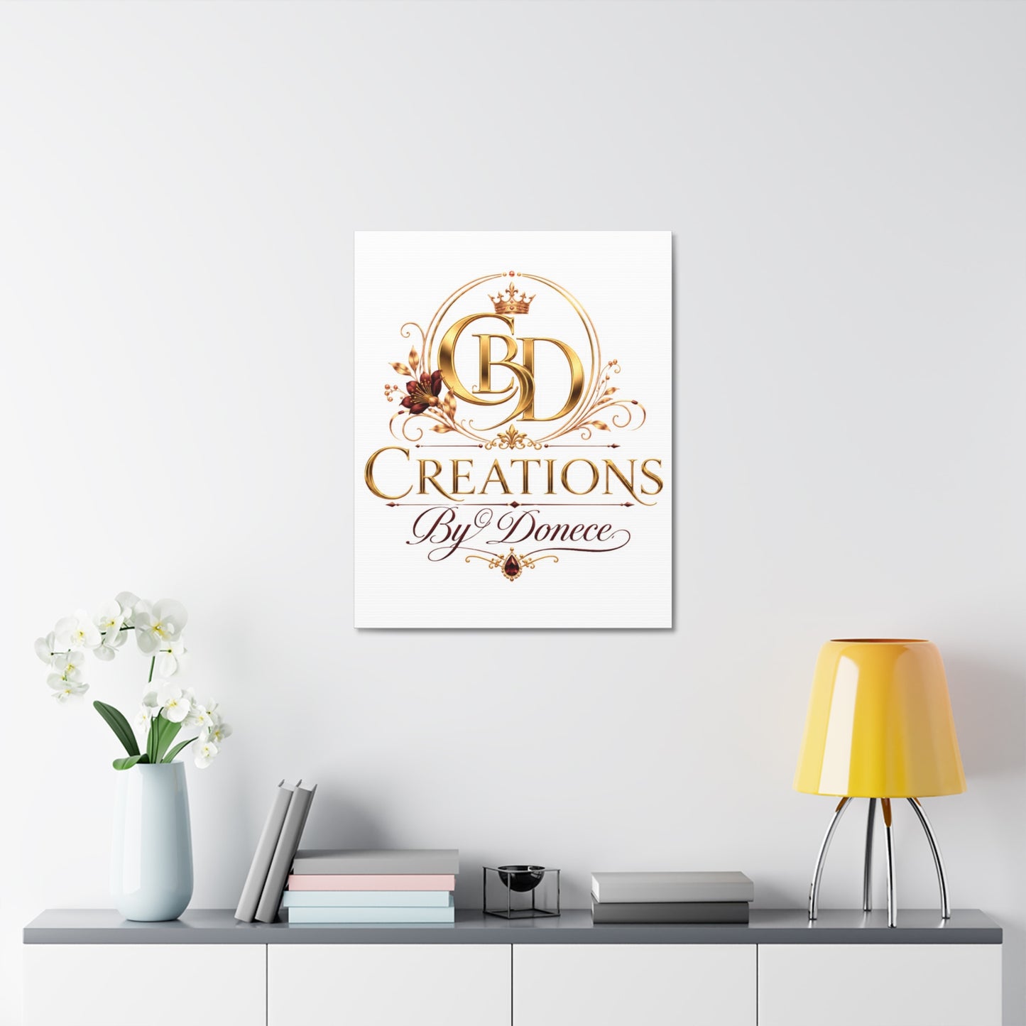 Canvas Wall Art – 'CBD Creations By Donece' Gold Logo Stretched Canvas
