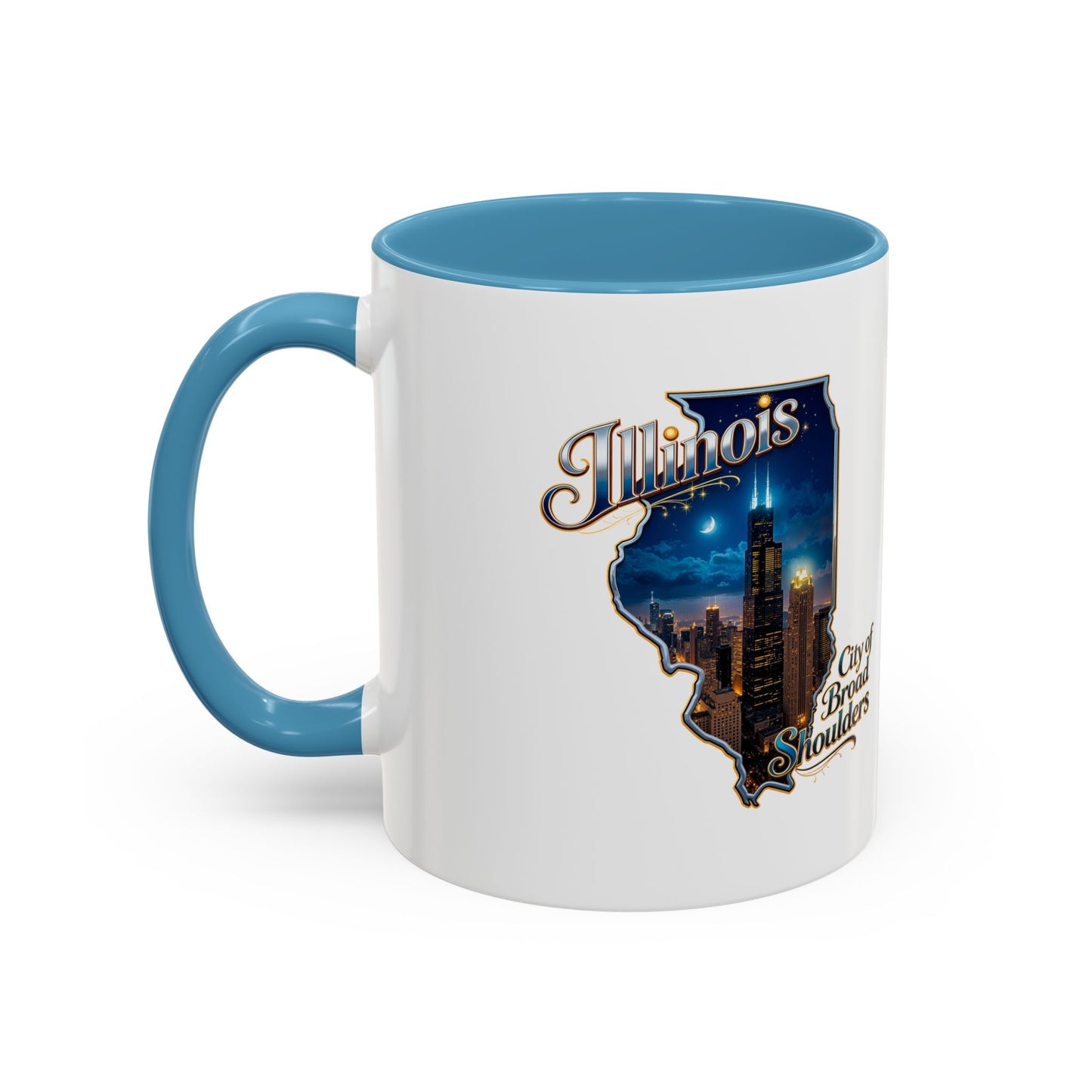 Illinois Skyline Accent Coffee Mug – City of Broad Shoulders Chicago Design (11/15oz)