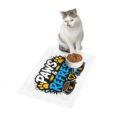 Paws & Refresh Pet Food Mat — Non-Slip 12x18 Feeding Mat