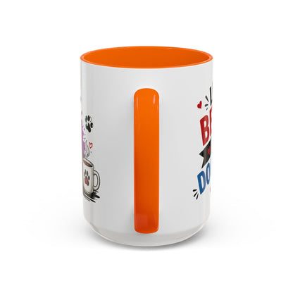 Dog and Cat Coffee Mug – "Life is Better with a Cat" Accent Ceramic Mug