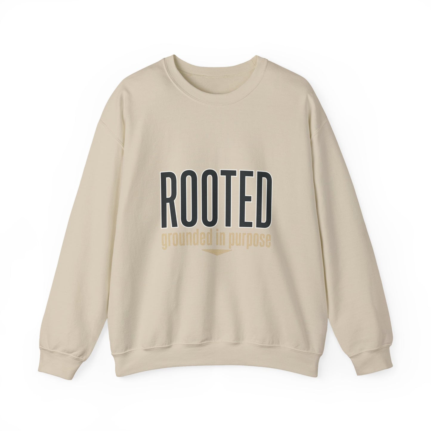 Rooted 'grounded in purpose' Sweatshirt | faith streetwear, bold type