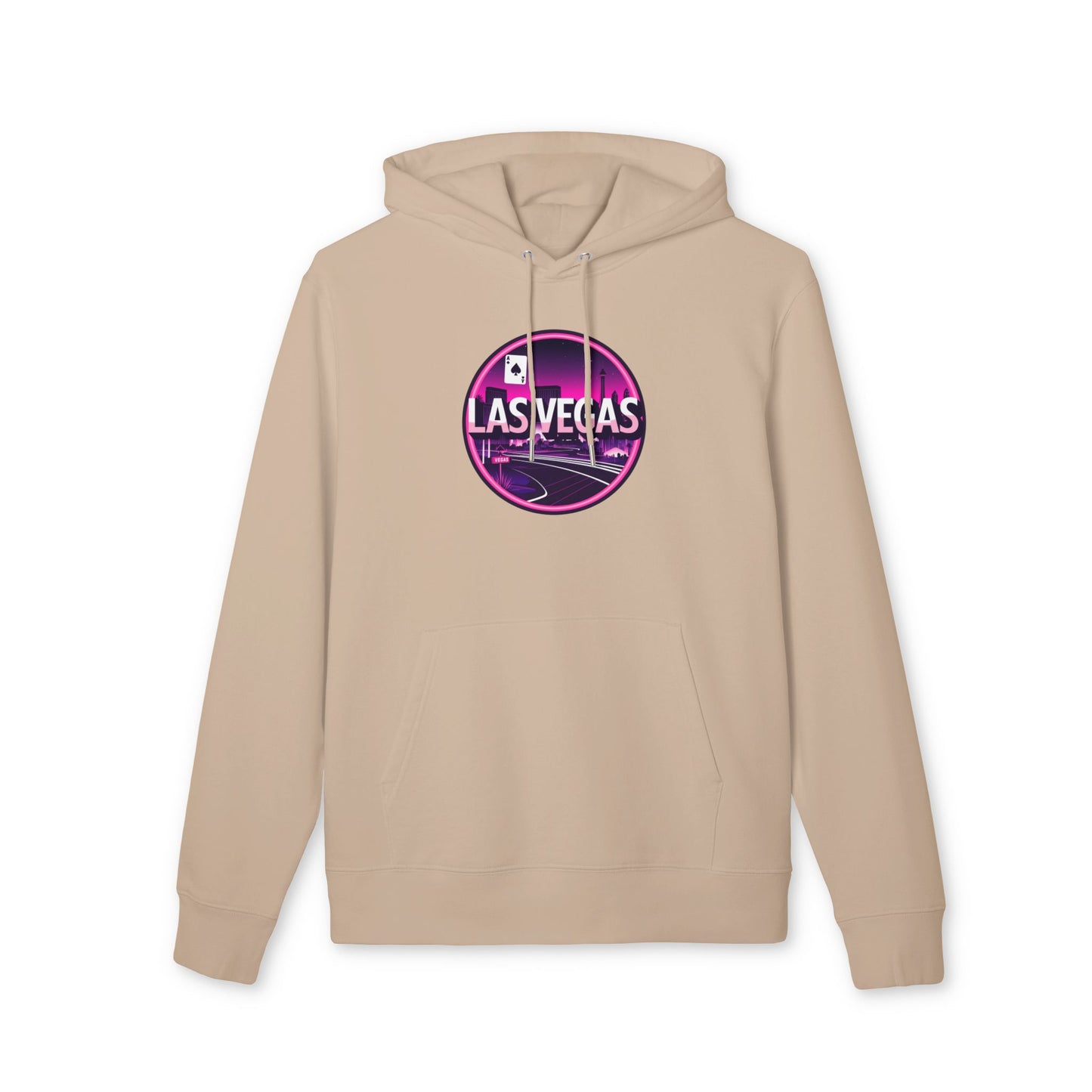 Las Vegas Neon Circle Hoodie — Retro Casino Skyline Pullover